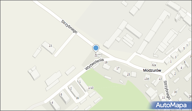 Modzurów, Strzybnego, ks., 21, mapa Modzurów