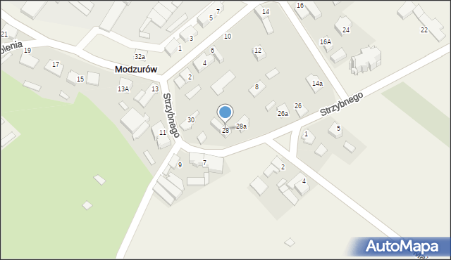 Modzurów, Strzybnego, ks., 28, mapa Modzurów