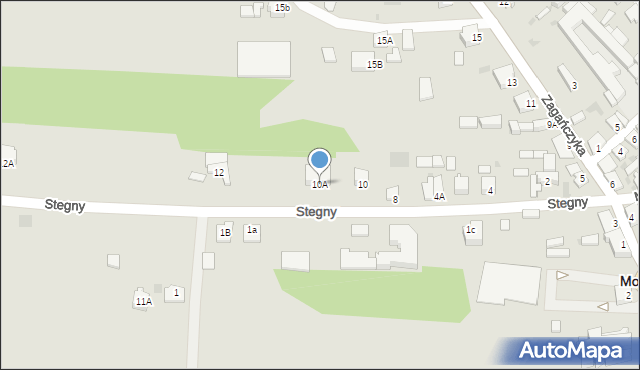 Mogielnica, Stegny, 10A, mapa Mogielnica