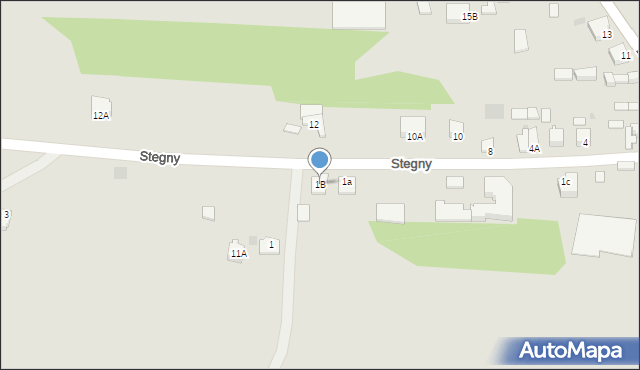 Mogielnica, Stegny, 1B, mapa Mogielnica