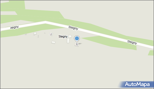Mogielnica, Stegny, 31, mapa Mogielnica