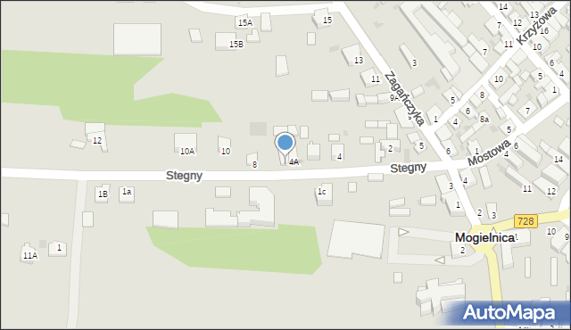 Mogielnica, Stegny, 6, mapa Mogielnica