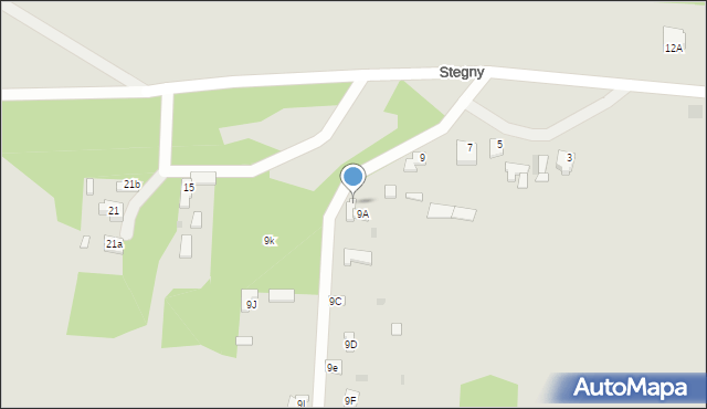 Mogielnica, Stegny, 9B, mapa Mogielnica