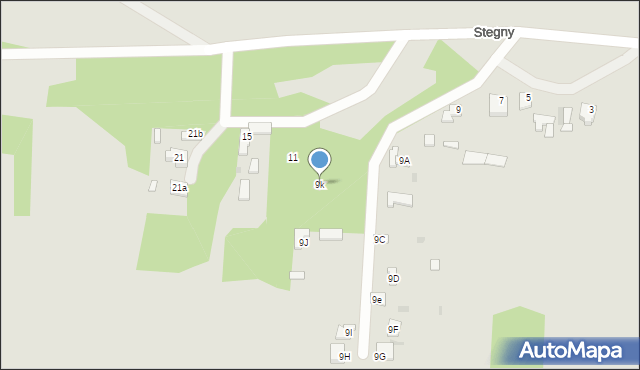 Mogielnica, Stegny, 9k, mapa Mogielnica