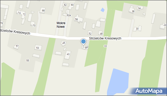 Mokre, Strzelców Kresowych, 39, mapa Mokre