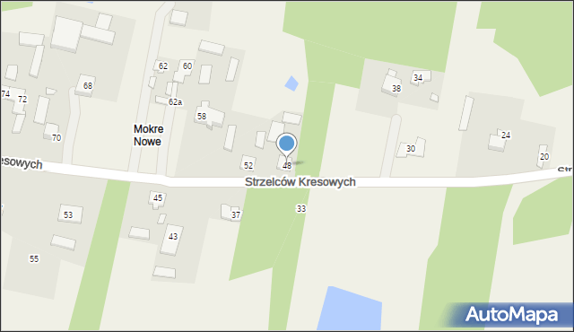 Mokre, Strzelców Kresowych, 48, mapa Mokre