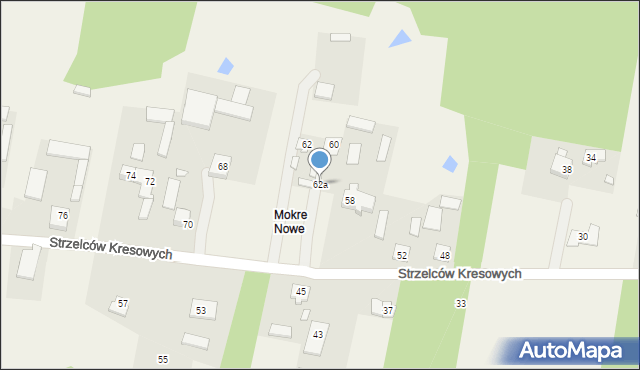 Mokre, Strzelców Kresowych, 62a, mapa Mokre