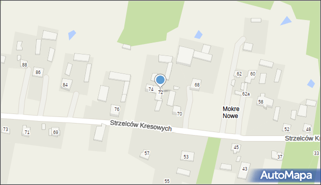 Mokre, Strzelców Kresowych, 72, mapa Mokre