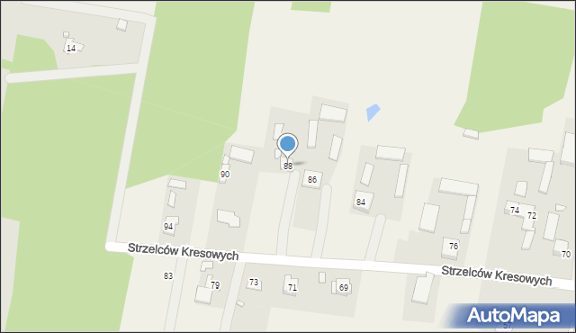 Mokre, Strzelców Kresowych, 88, mapa Mokre