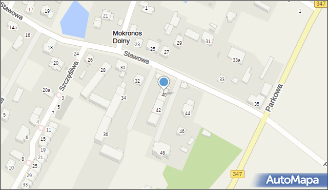 Mokronos Dolny, Stawowa, 40, mapa Mokronos Dolny