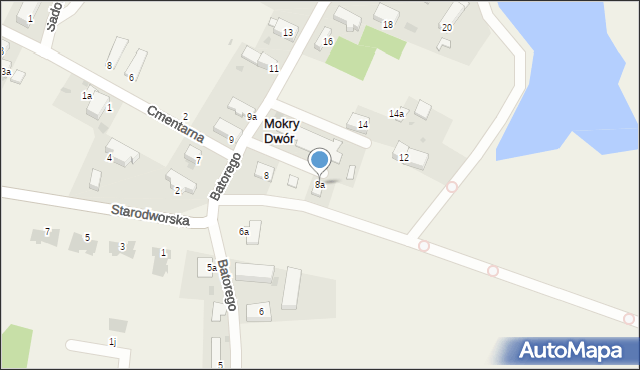 Mokry Dwór, Stefana Batorego, 8a, mapa Mokry Dwór