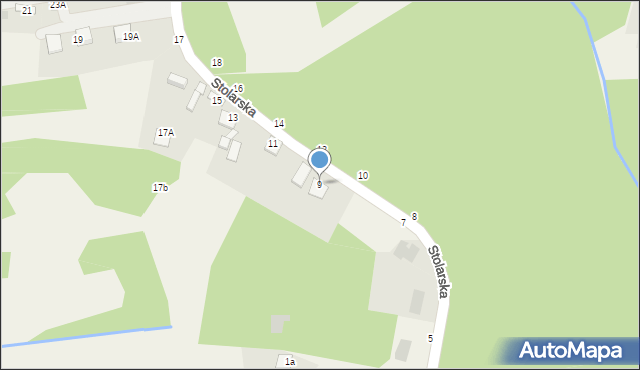 Mokrzyska, Stolarska, 9, mapa Mokrzyska