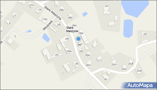 Mrozy, Stara Maszyna, 158, mapa Mrozy