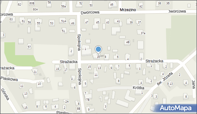 Mrzezino, Strażacka, 10, mapa Mrzezino