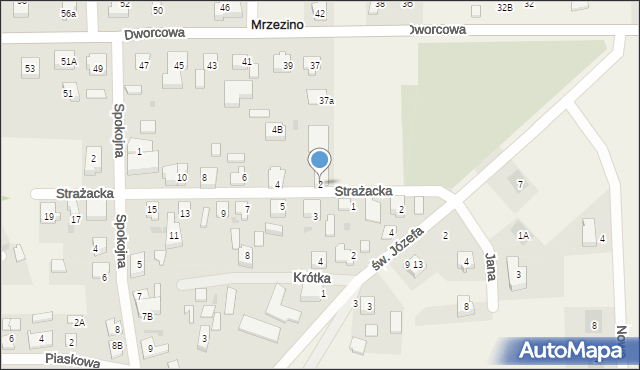 Mrzezino, Strażacka, 2, mapa Mrzezino