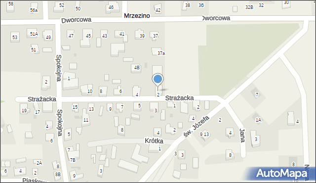 Mrzezino, Strażacka, 2A, mapa Mrzezino