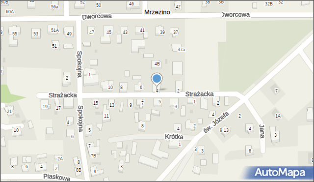 Mrzezino, Strażacka, 4, mapa Mrzezino