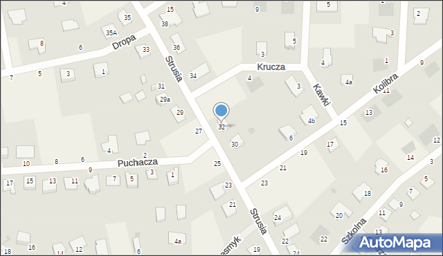 Murowaniec, Strusia, 32, mapa Murowaniec