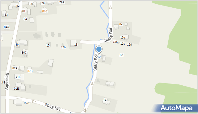 Murzasichle, Stary Bór, 12, mapa Murzasichle