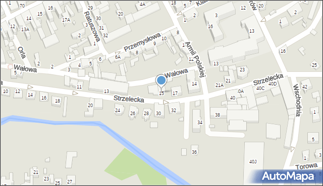 Myślibórz, Strzelecka, 15, mapa Myślibórz