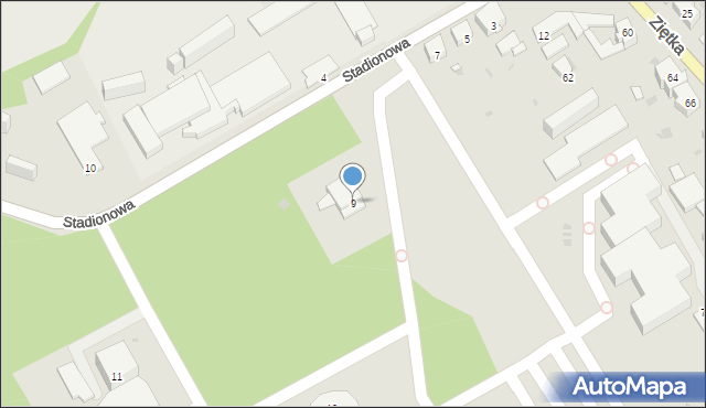 Mysłowice, Stadionowa, 9, mapa Mysłowice