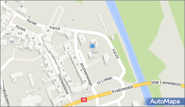 Mysłowice, Strumieńskiego Olbrychta, 5, mapa Mysłowice