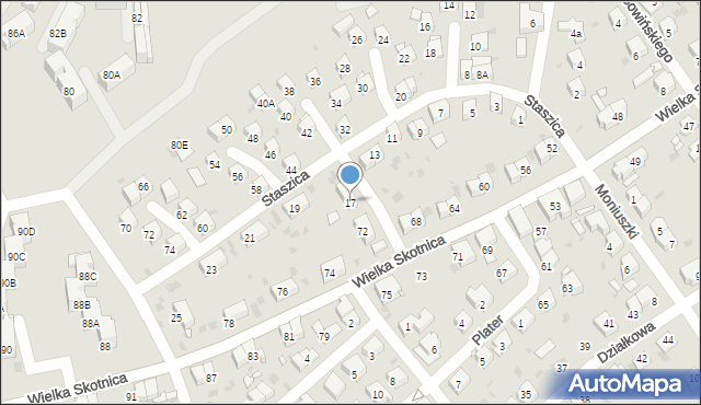 Mysłowice, Staszica Stanisława, 17, mapa Mysłowice