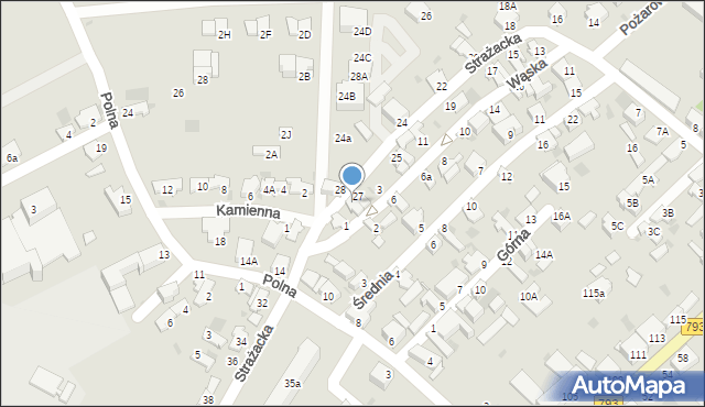 Myszków, Strażacka, 29, mapa Myszków