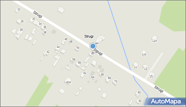 Myszków, Strugi, 60, mapa Myszków