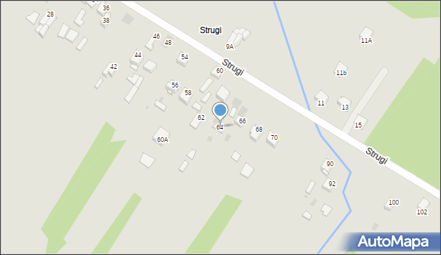 Myszków, Strugi, 64, mapa Myszków