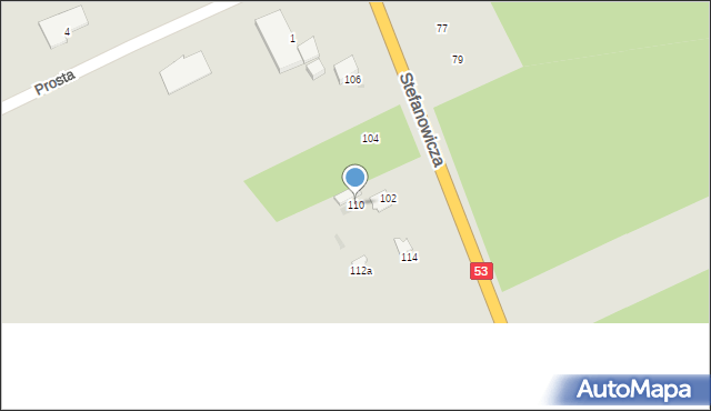 Myszyniec, Stefanowicza Kazimierza, 110, mapa Myszyniec