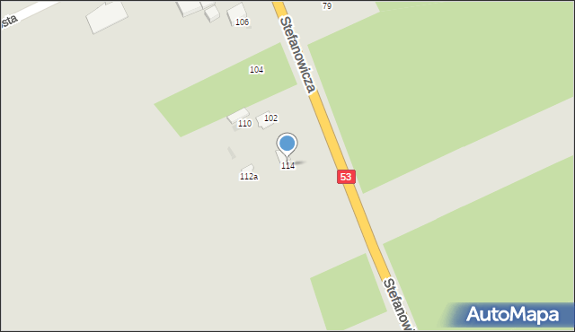 Myszyniec, Stefanowicza Kazimierza, 114, mapa Myszyniec