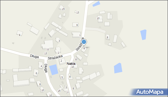 Nakla, Strażacka, 4, mapa Nakla