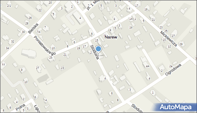 Narew, Stodolna, 1, mapa Narew
