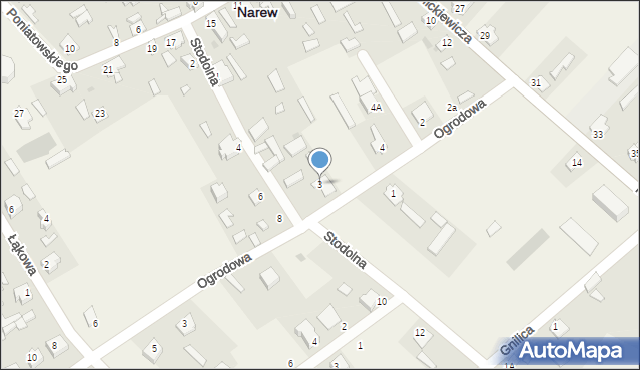Narew, Stodolna, 3, mapa Narew