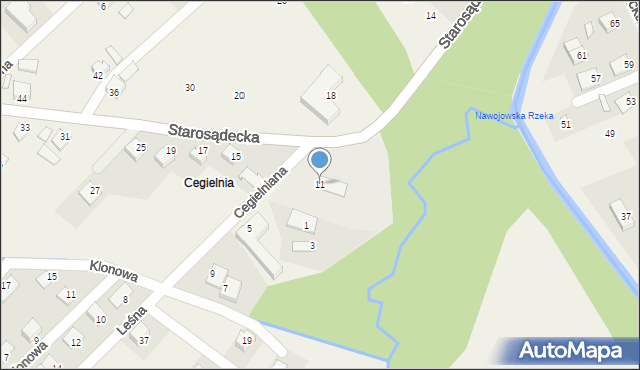 Nawojowa, Starosądecka, 11, mapa Nawojowa