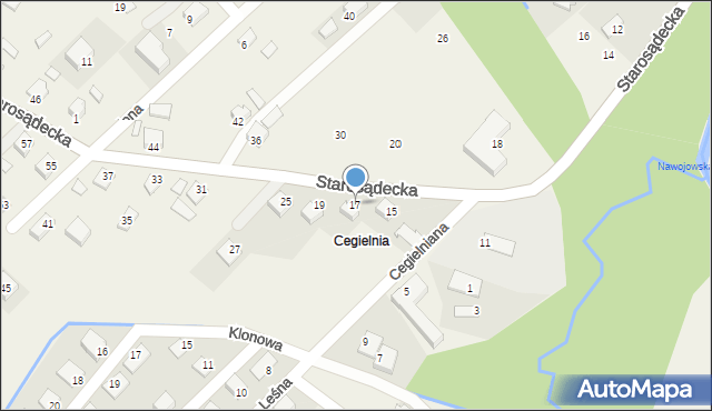 Nawojowa, Starosądecka, 17, mapa Nawojowa