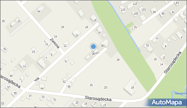 Nawojowa, Starosądecka, 40, mapa Nawojowa