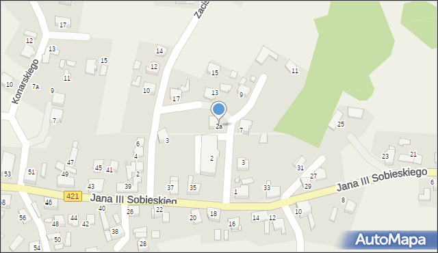 Nędza, Strażacka, 2a, mapa Nędza