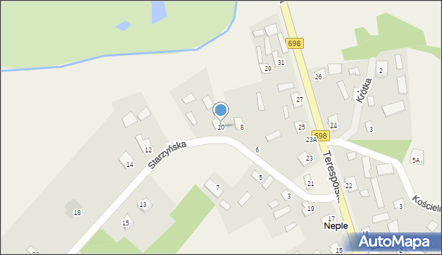 Neple, Starzyńska, 10, mapa Neple