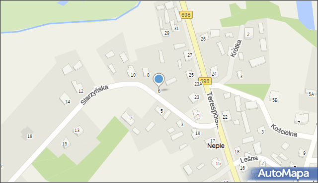 Neple, Starzyńska, 6, mapa Neple