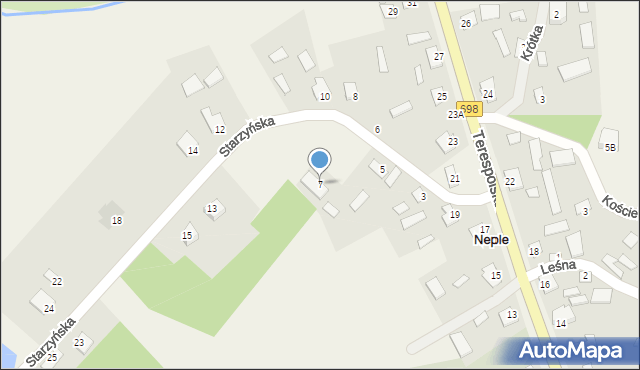 Neple, Starzyńska, 7, mapa Neple
