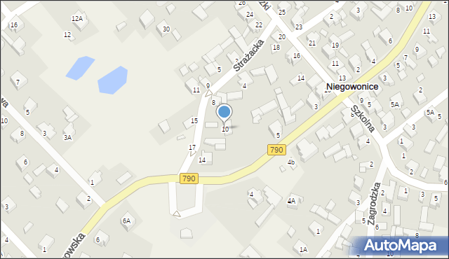 Niegowonice, Strażacka, 10, mapa Niegowonice