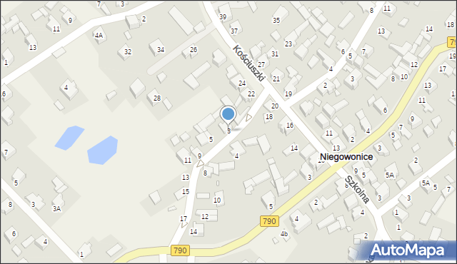 Niegowonice, Strażacka, 3, mapa Niegowonice
