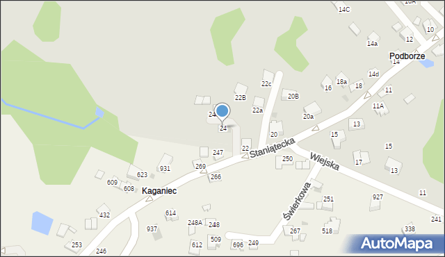 Niepołomice, Staniątecka, 24, mapa Niepołomice