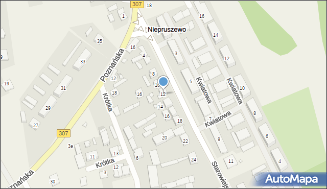 Niepruszewo, Starowiejska, 12, mapa Niepruszewo