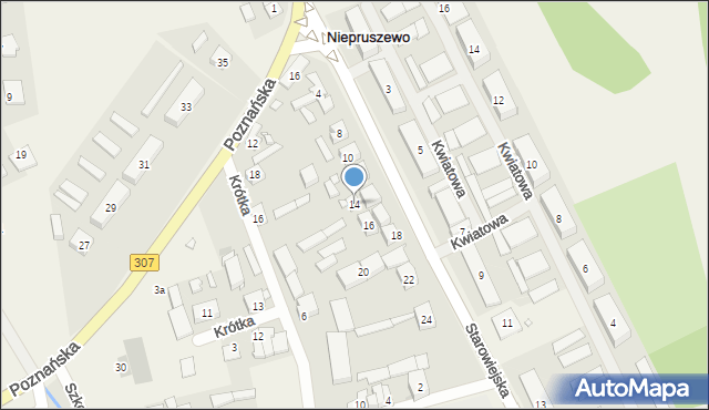 Niepruszewo, Starowiejska, 14, mapa Niepruszewo