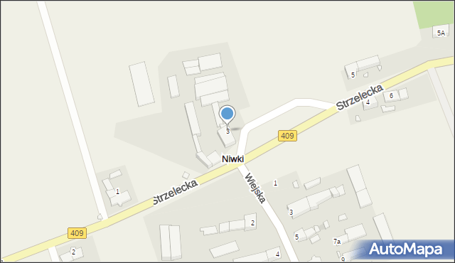 Niwki, Strzelecka, 3, mapa Niwki