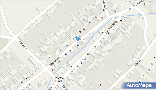 Nowa Biała, Stolarska, 18, mapa Nowa Biała