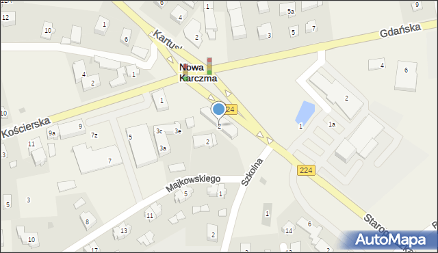 Nowa Karczma, Starogardzka, 2, mapa Nowa Karczma